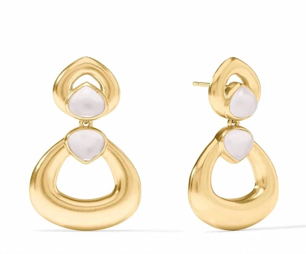 NEW JULIE VOS women's dolce statement earring in iridescent clear crystal